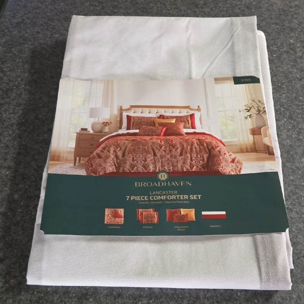 Lancaster Red Accent Bed Skirt.